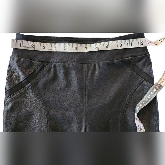 INC International Concepts Black Stretch Knit Pants Insets Women's 0 - Picture 8 of 9
